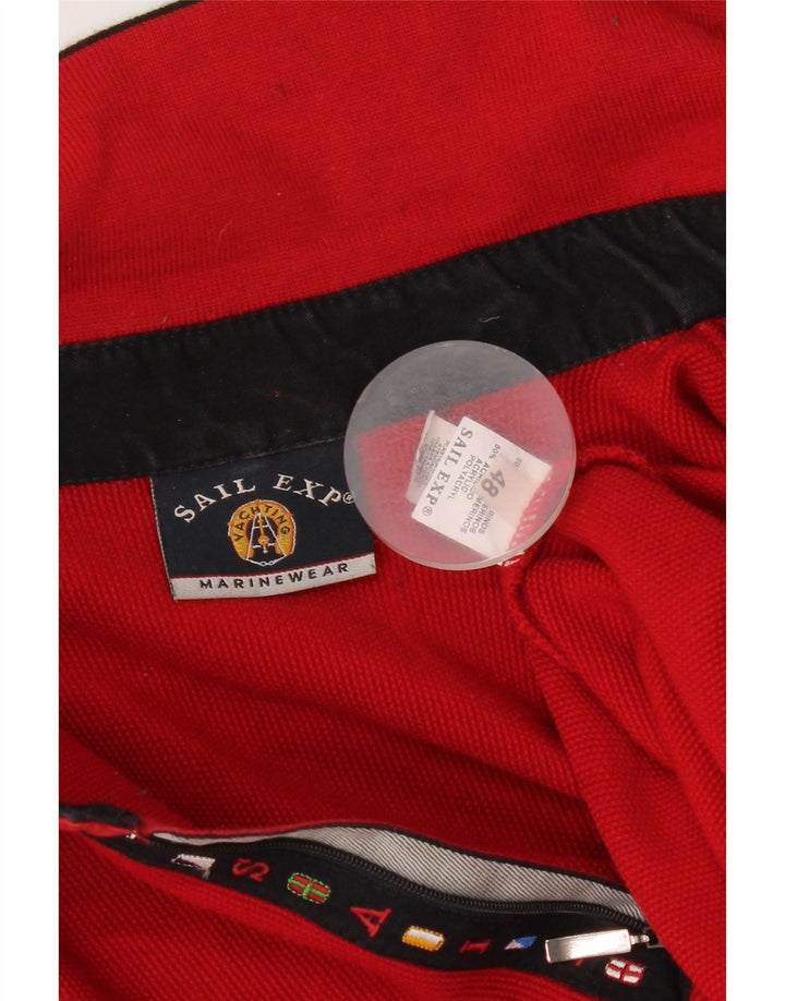 SAIL EXP Pull col polo pour homme IT 48 Laine mérinos rouge moyen