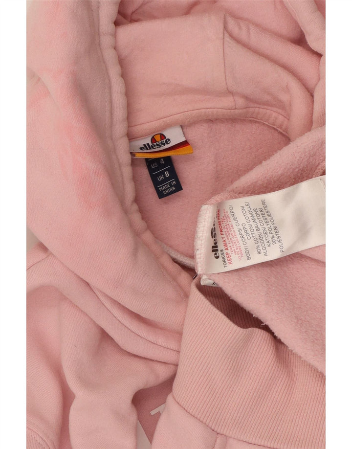 ELLESSE Pull à capuche graphique surdimensionné pour femme UK 8 Petit coton rose
