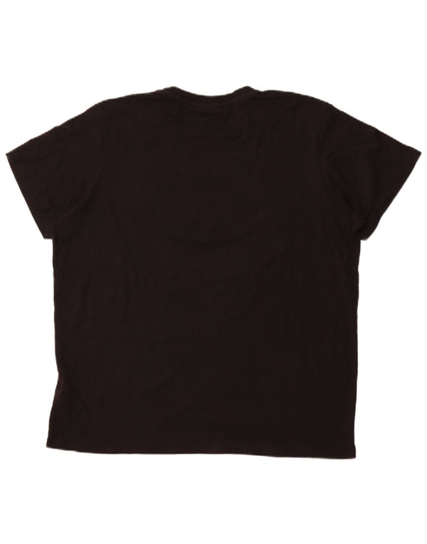 ADIDAS T-shirt graphique pour femme UK 18 XL Noir Coton