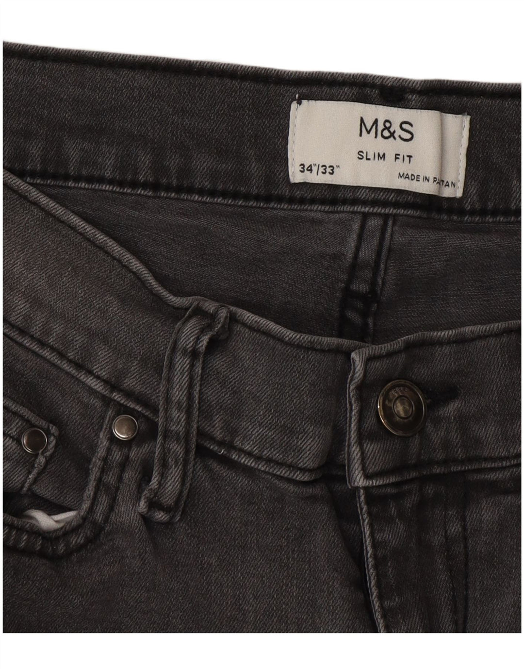 Marks & Spencer Jean Slim Homme W34 L33 Gris Coton