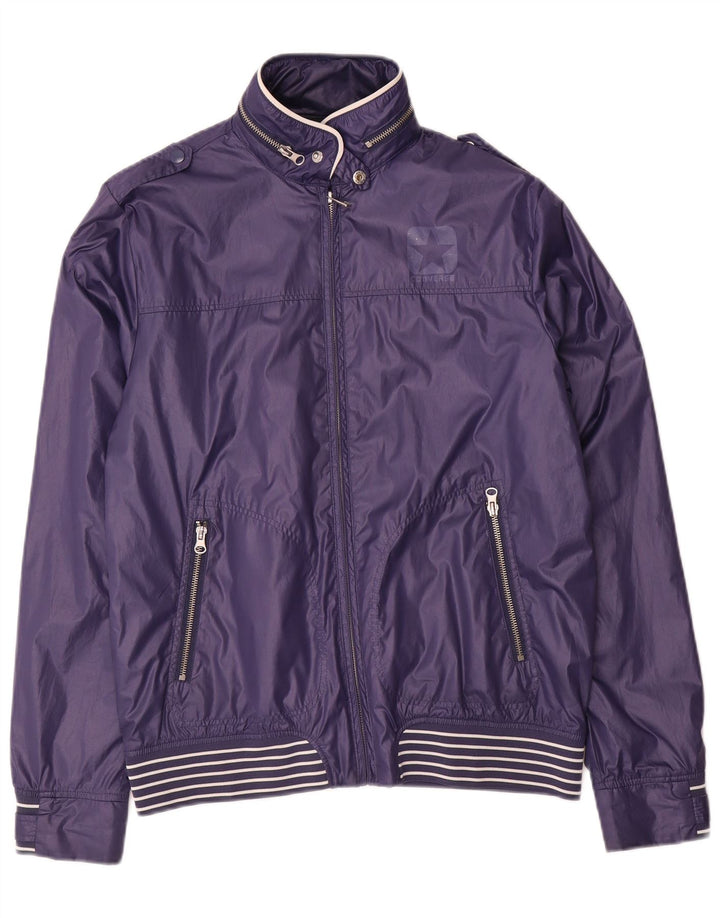 Converse Veste de pluie militaire à capuche pour homme UK 38 Violet moyen Polyester