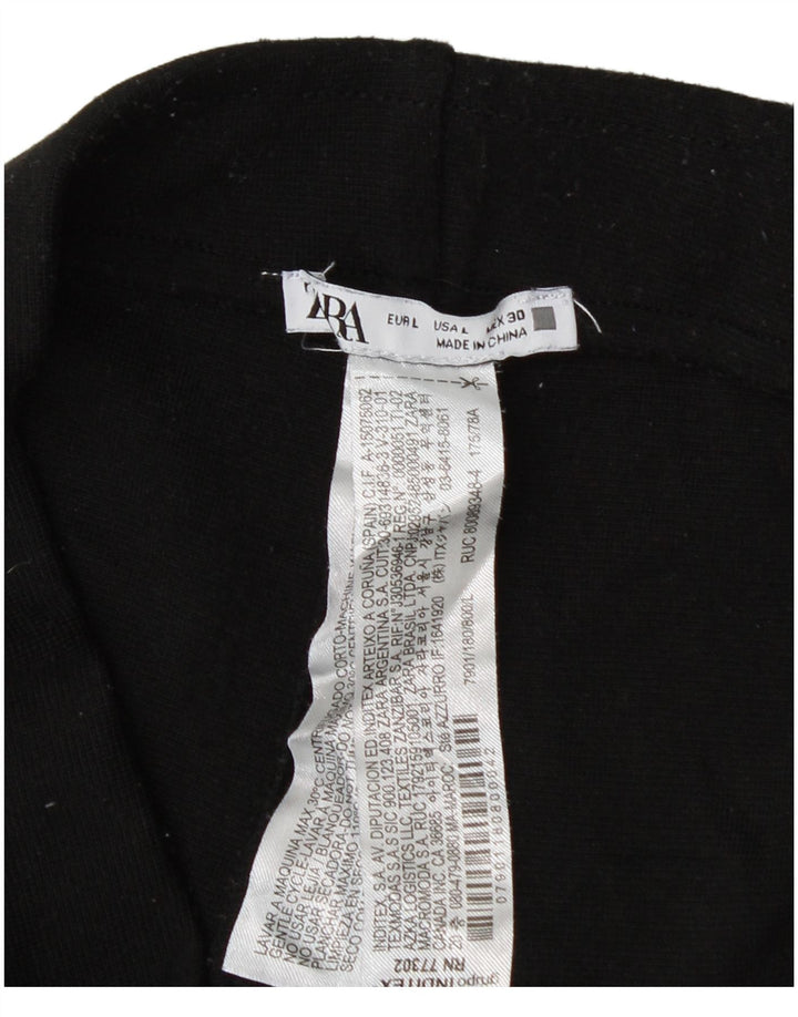 Zara Leggings Femme UK 44 Large Noir Polyester