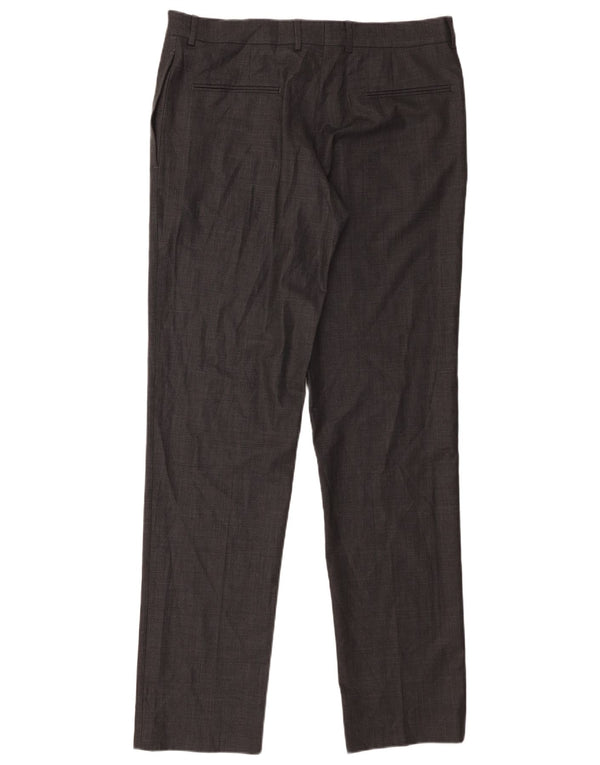 Zara Pantalon de costume droit pour homme EU 44 Large W34 L34 Gris Laine