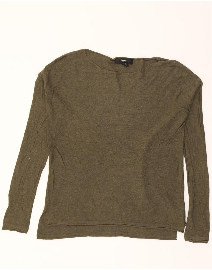 MOSSIMO Womens Oversized Boat Neck Jumper Sweater UK 6 XS Khaki Vintage Mossimo and Second-Hand Mossimo from Messina Hembry 