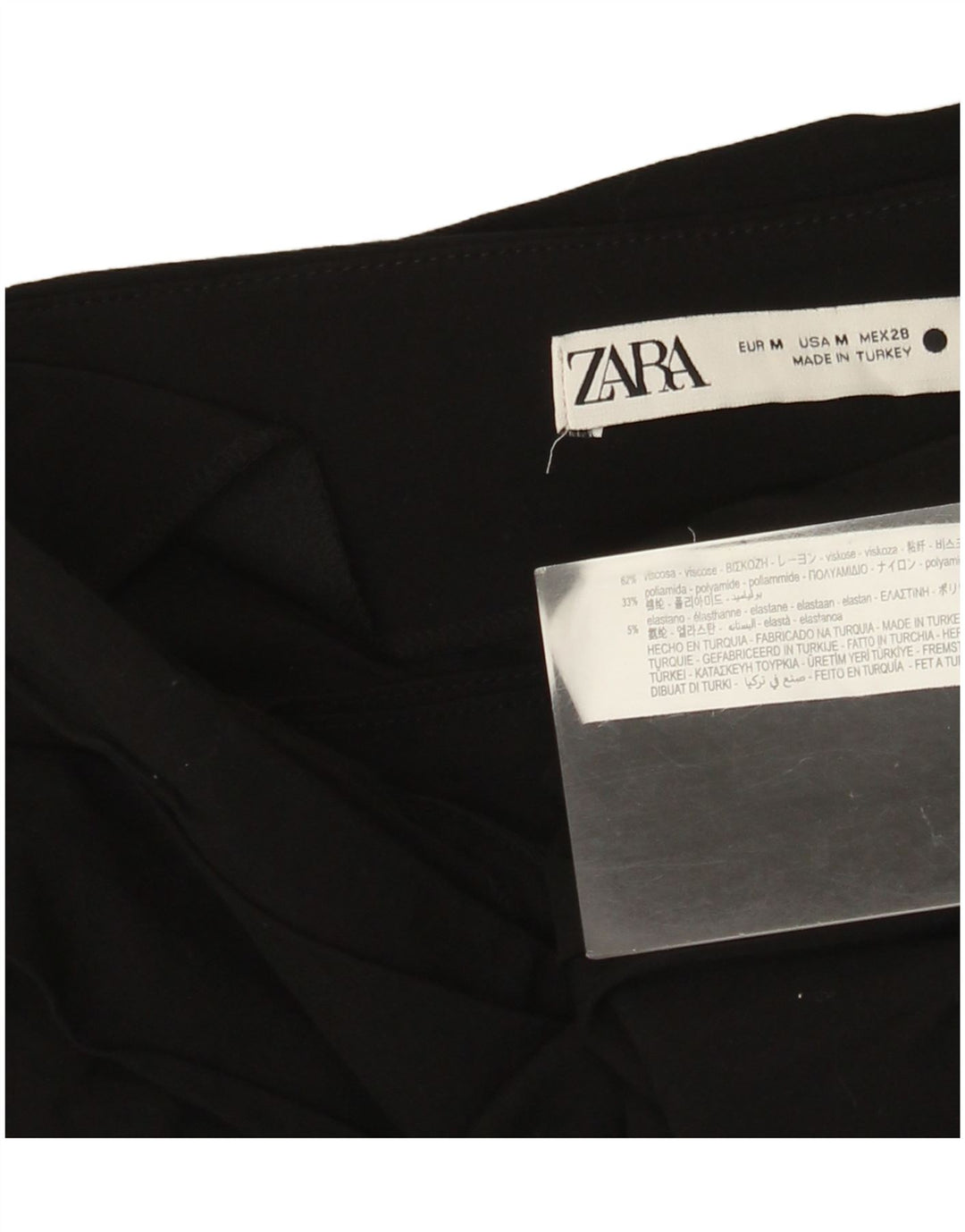 Zara Haut court à une épaule pour femme UK 12 Viscose noir moyen