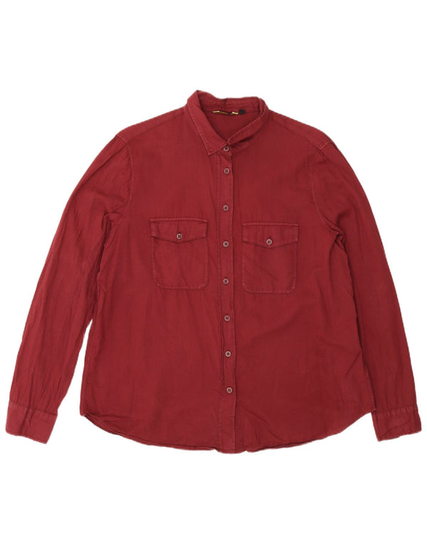 Massimo Dutti Chemise Femme EU 44 XL Coton Bordeaux