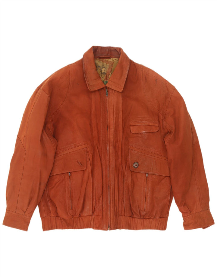 veste en cuir homme vintage IT 46 Petit Marron