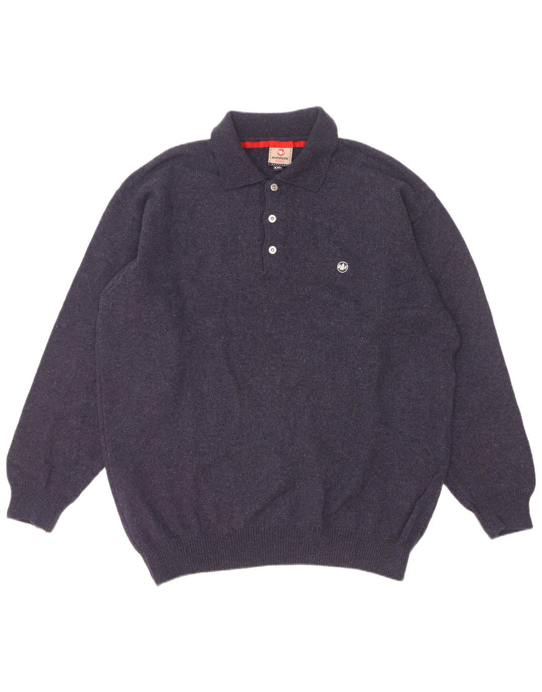 Murphy & Nye Pull à col polo pour homme 2XL en laine bleu marine