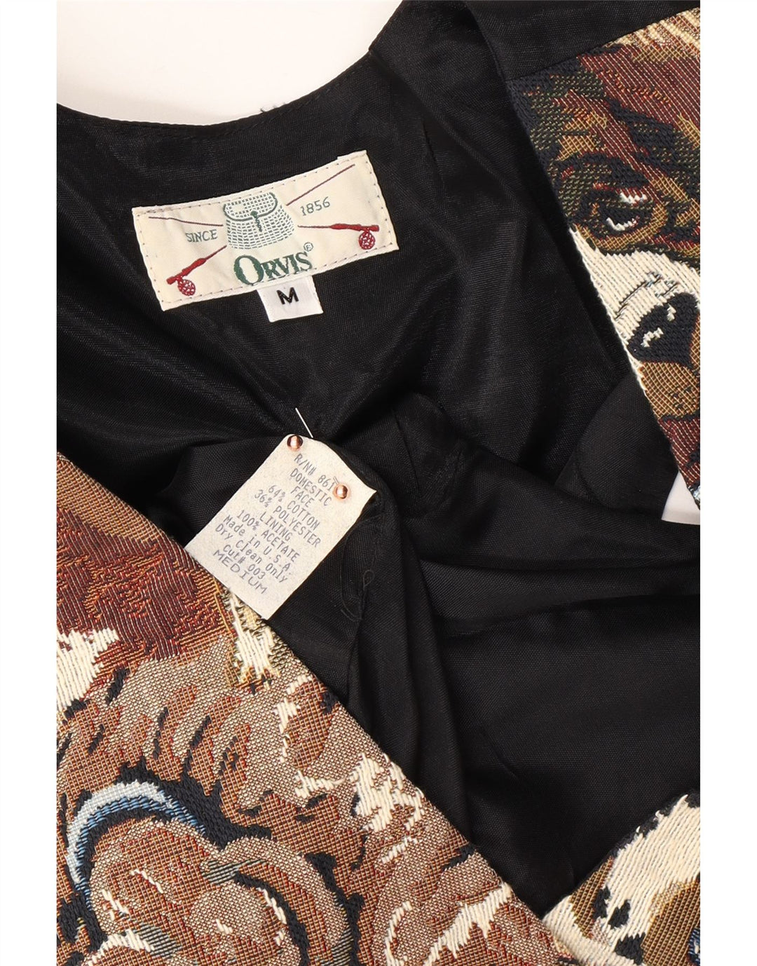 ORVIS Gilet Femme UK 14 Moyen Multicolore Imprimé Animal Coton