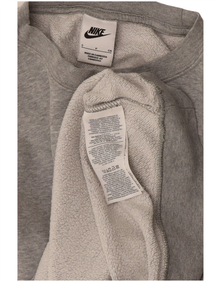 Nike Sweat-shirt surdimensionné graphique pour femme UK 10 Petit coton gris
