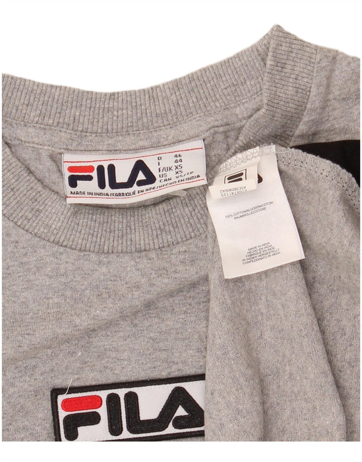 Fila T-Shirt Top XS Gris Colorblock Coton Homme