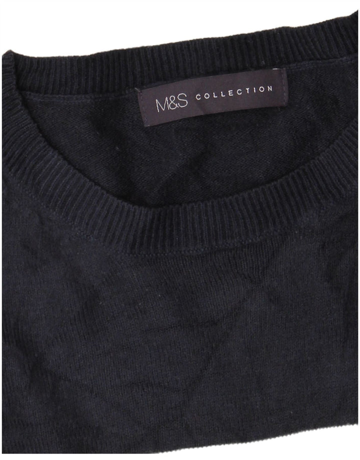 Marks & Spencer Pull à col rond pour femme UK 14 Bleu marine moyen