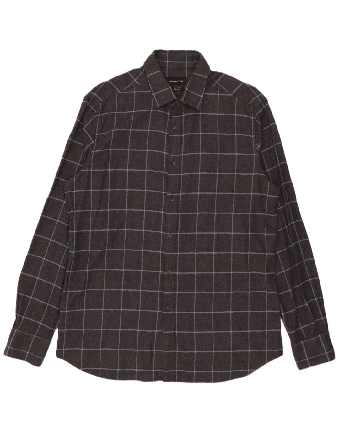 MASSIMO DUTTI Chemise Flanelle Homme XL Gris Carreaux Coton