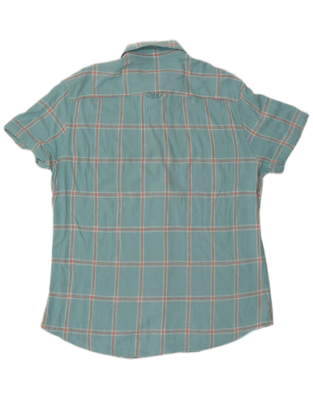 Crew Clothing Chemise à manches courtes pour homme en viscose à carreaux turquoise