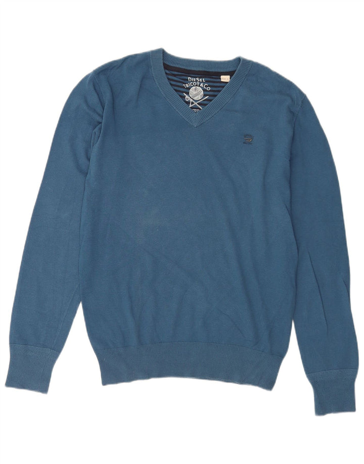 Diesel Pull col V pour homme en coton bleu Taille L