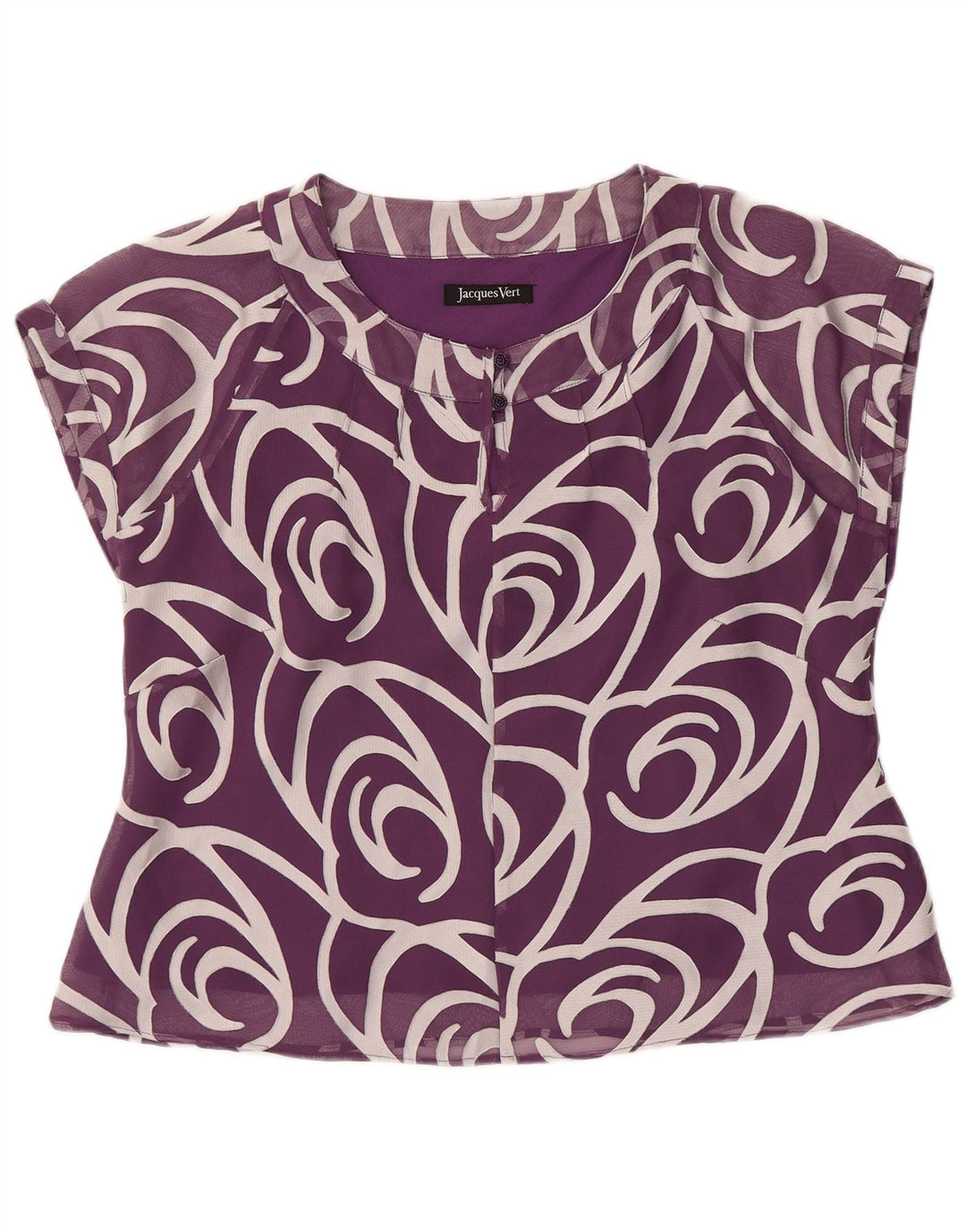 Jacques Vert Chemisier à motif abstrait pour femme UK 18 XL Violet Viscose