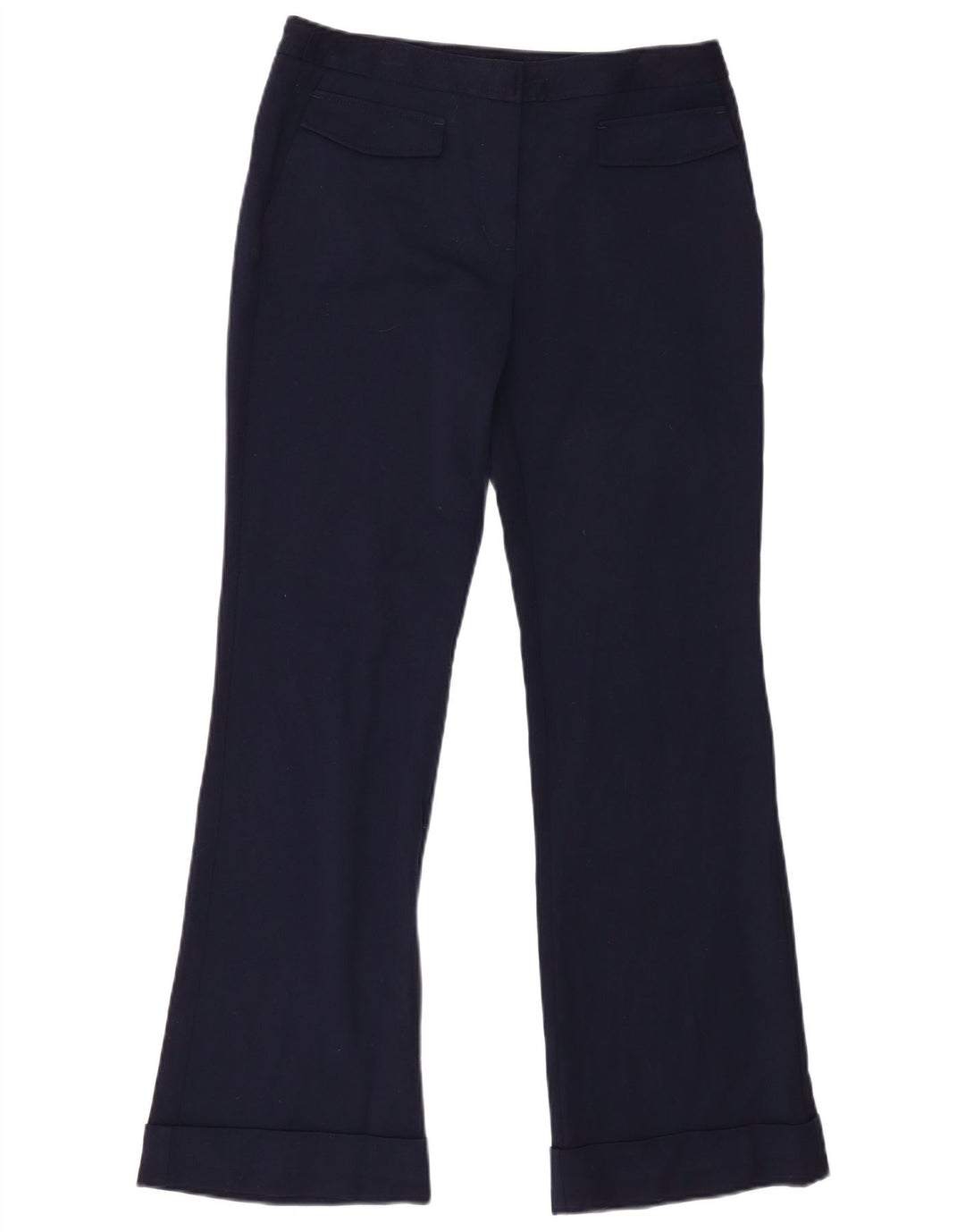 Zara Pantalon décontracté Bootcut Femme Moyen W28 L30 Bleu Marine Polyester