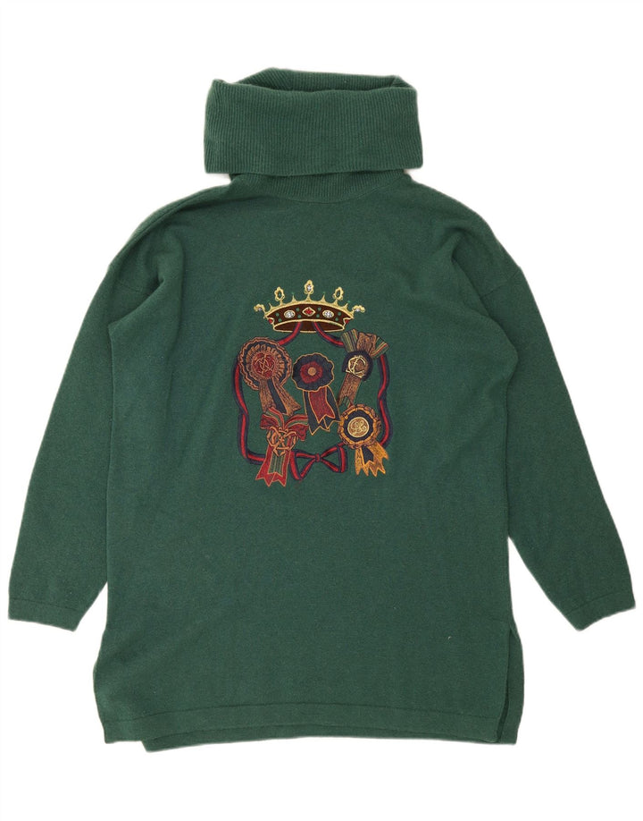 Les Copains Femme Robe Pull Graphique Oversize IT 40 Petit Vert