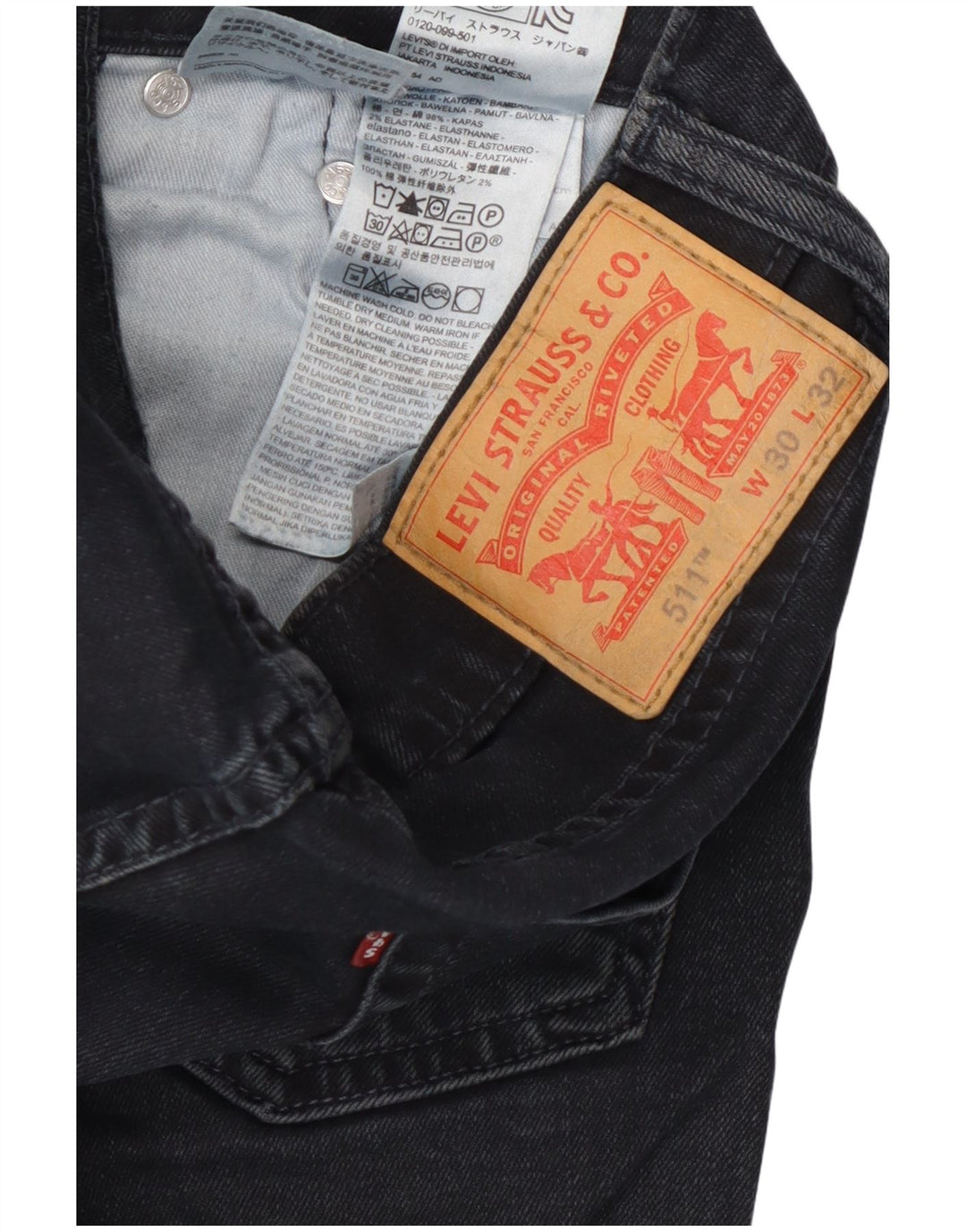 Levi's Jean Slim 511 Homme W30 L30 Bleu Marine Coton