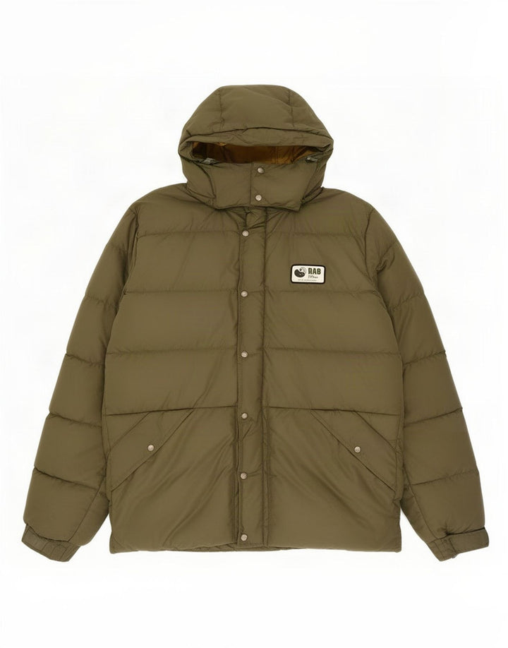 Rab Veste matelassée à capuche pour hommes UK 38 Medium Kaki Polyamide