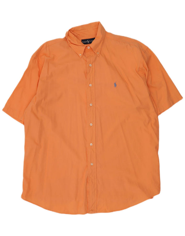 Ralph Lauren Chemise Blake à manches courtes pour homme Coupe décontractée Grand coton orange