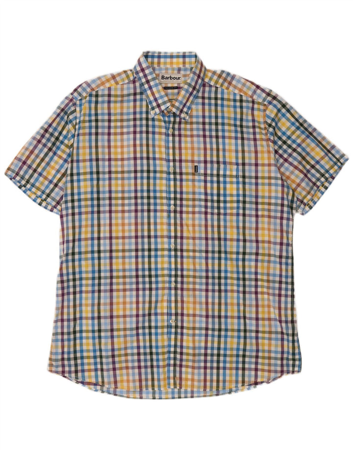 Barbour Chemise à manches courtes pour homme 3XL en coton vichy multicolore classique