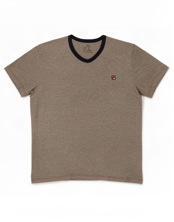 Fila Homme T-Shirt Top Large Gris Moucheté Coton