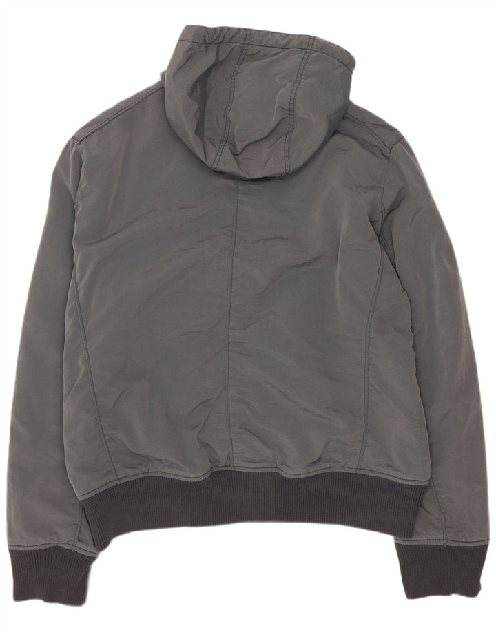 Calvin Klein Jeans Veste bomber à capuche pour homme UK 44 2XL Gris Polyester