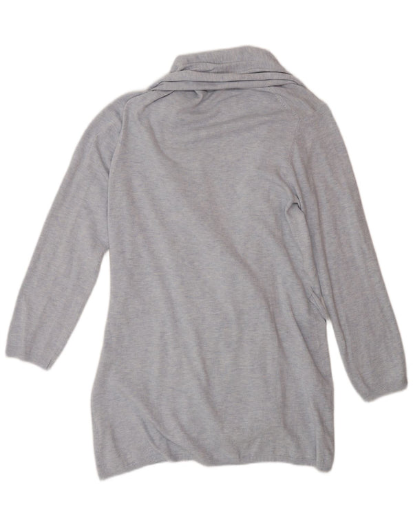 Zara Cardigan long pour femme en viscose bleu moyen UK 44