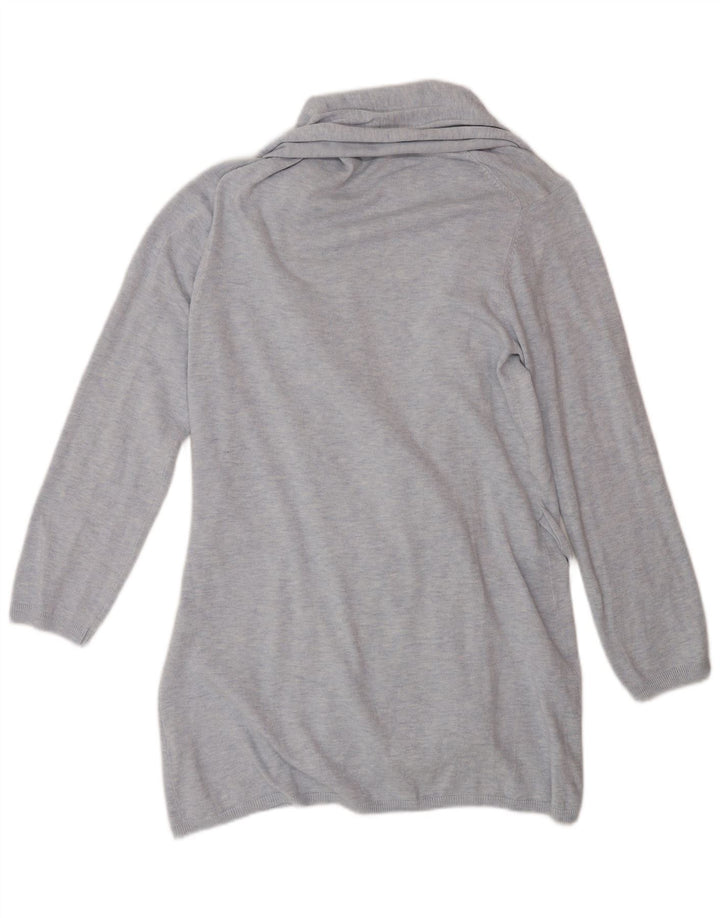 Zara Cardigan long pour femme en viscose bleu moyen UK 44