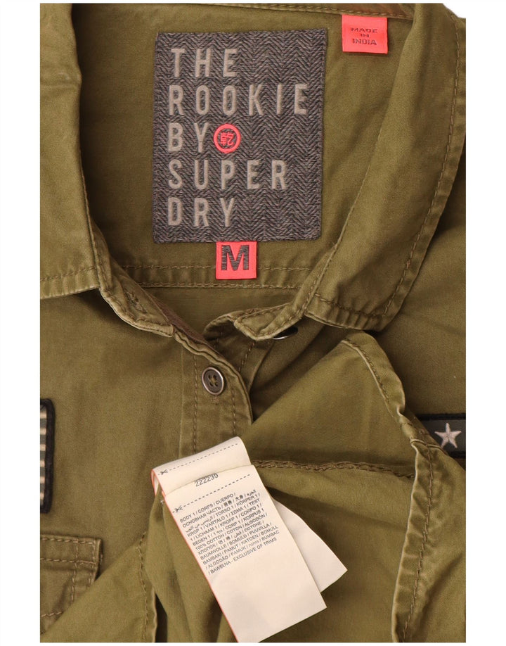 Superdry Chemise Graphique Femme UK 14 Coton Kaki Moyen