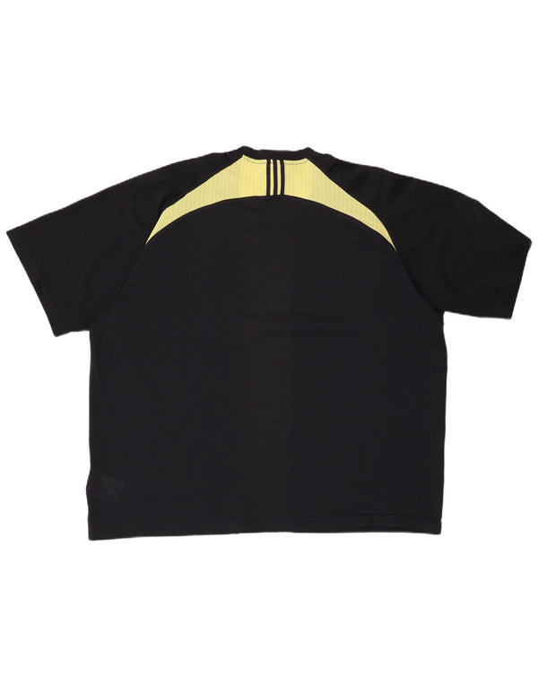 ADIDAS Hommes Climacool T-Shirt Top 2XL Noir Colorblock Polyester