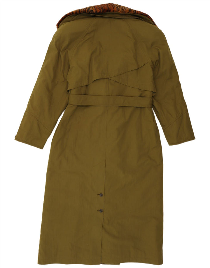 Eskimo Manteau Double Boutonnage Femme UK 12 Vert Moyen Polyester Classique