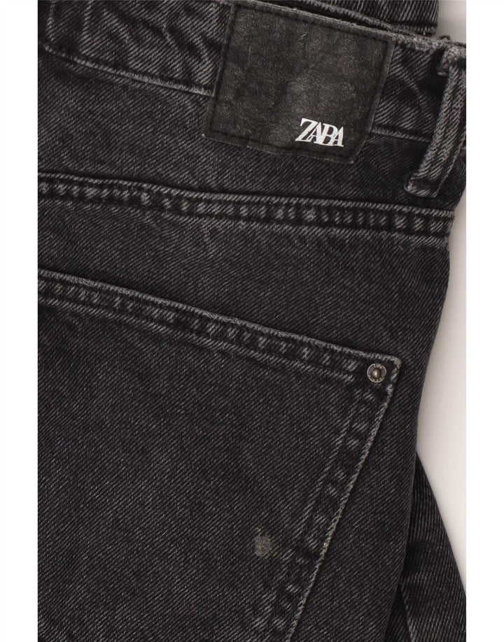 Zara Femme Short En Jean Taille Haute Moyen W30 Gris