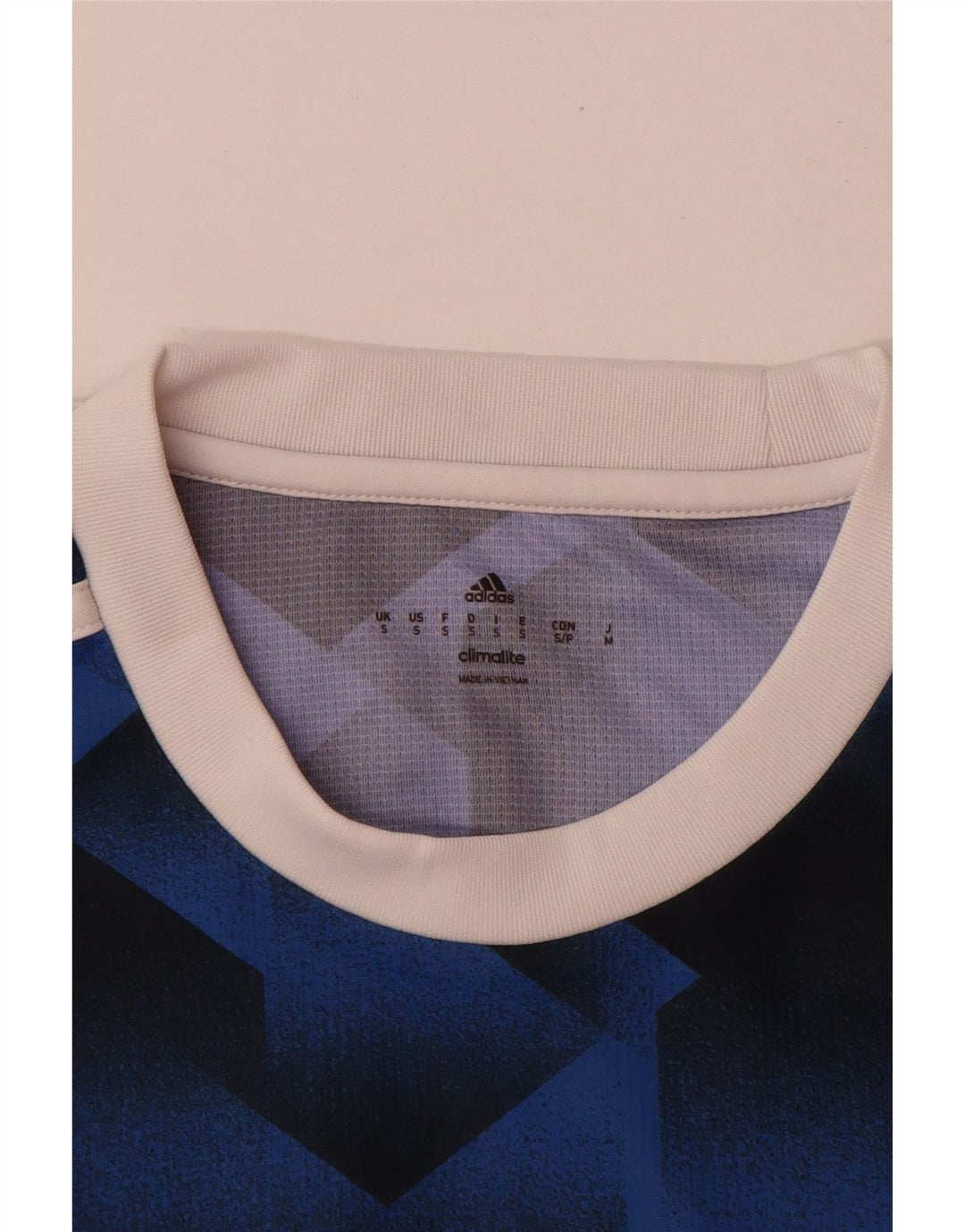 Adidas Hommes Climalite Graphic T-Shirt Top Petit Bleu Géométrique Polyester
