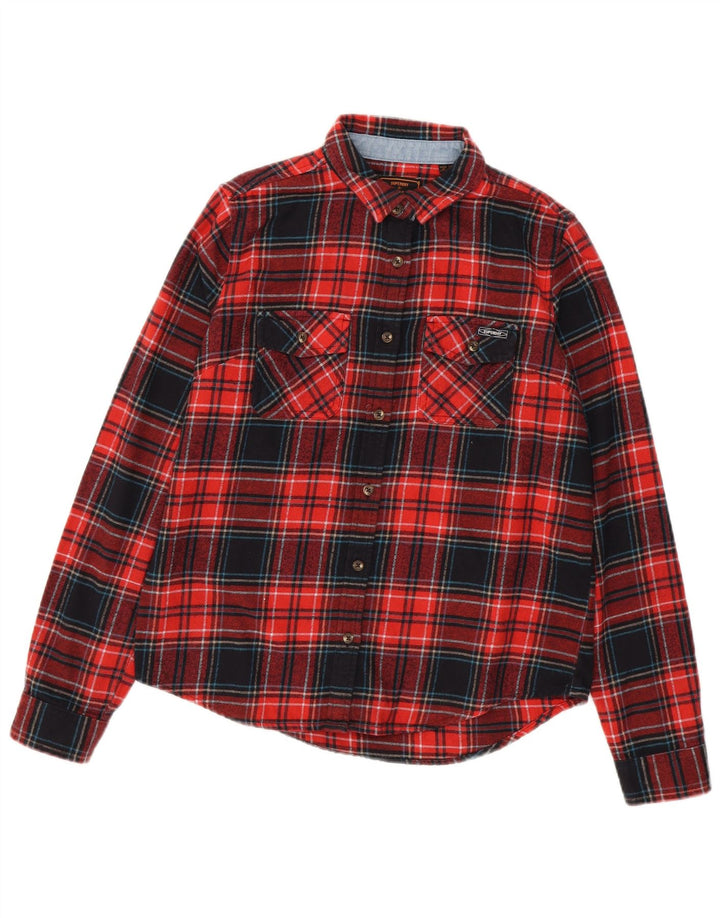 SUPERDRY Chemise en flanelle pour femme UK 8 Petit carreaux rouges en coton