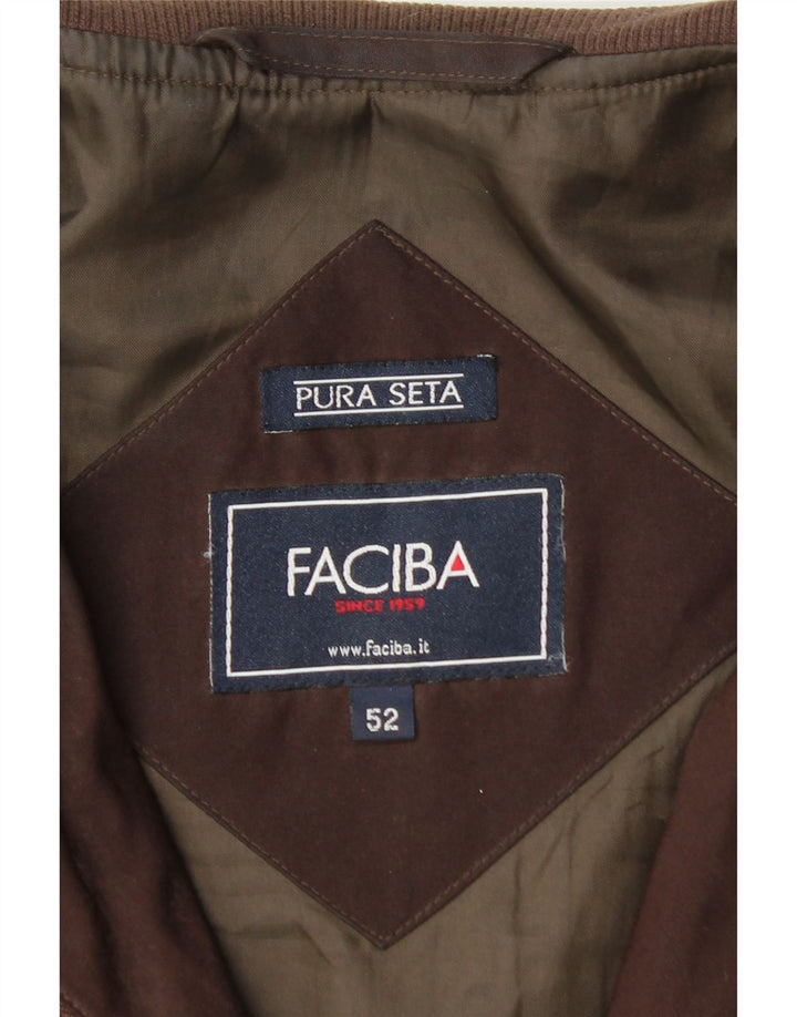 Faciba Bomber Homme IT 52 XL Marron Soie
