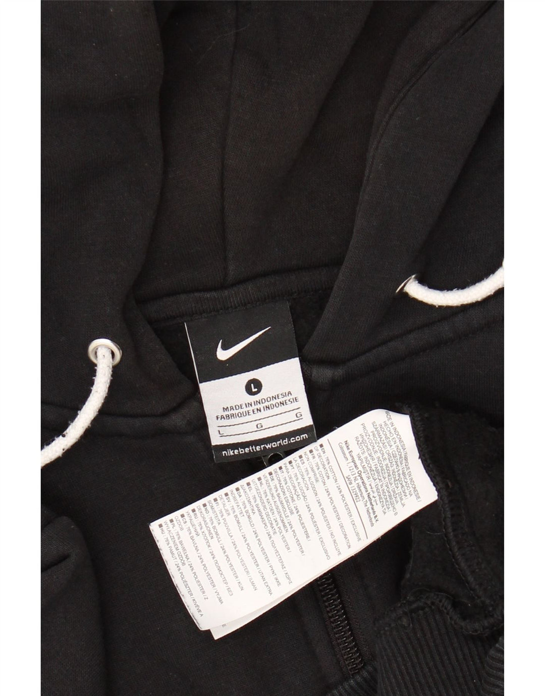NIKE Pull à capuche zippé pour homme Grand coton noir