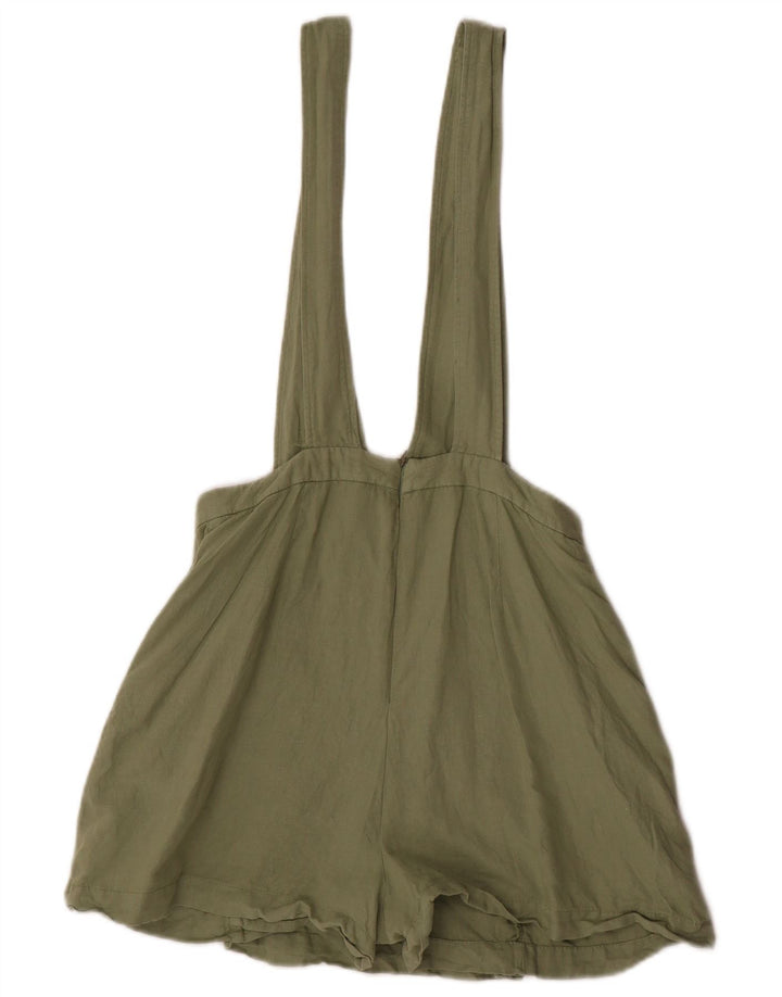 Zara Femme Salopette Short Petit W28 Lin Kaki