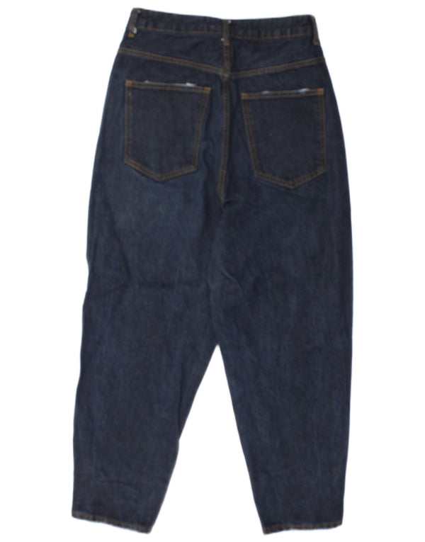 Zara Jean court taille haute pour femme EU 38 Small W28 L24 Bleu marine
