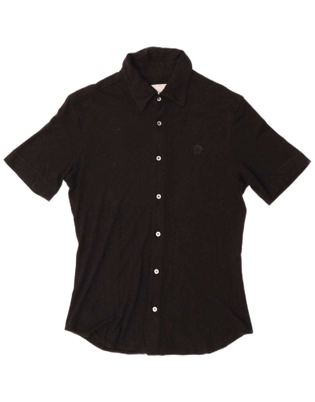 Versace Chemise à manches courtes pour femme UK 14 Large Noir