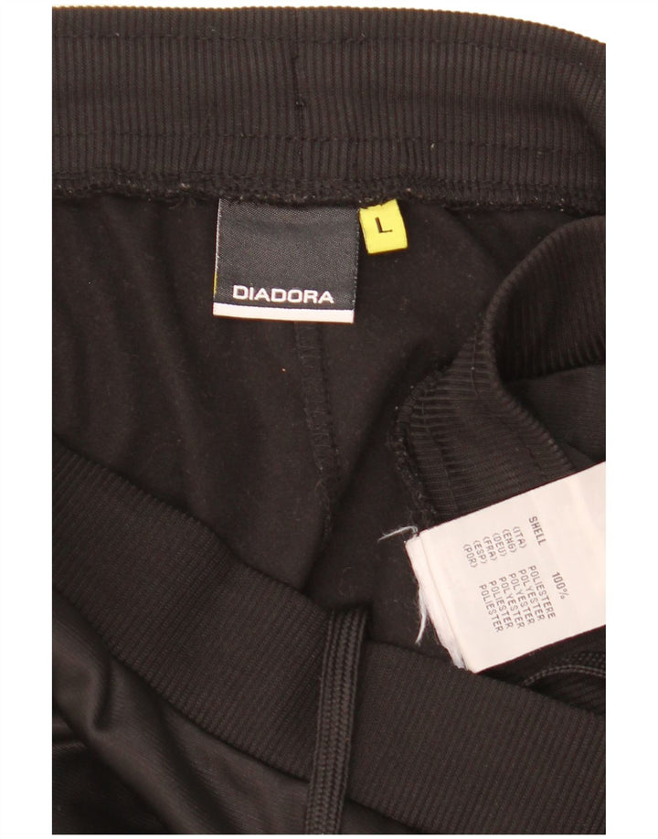 Diadora Pantalon De Survêtement Femme UK 14 Large Noir Polyester