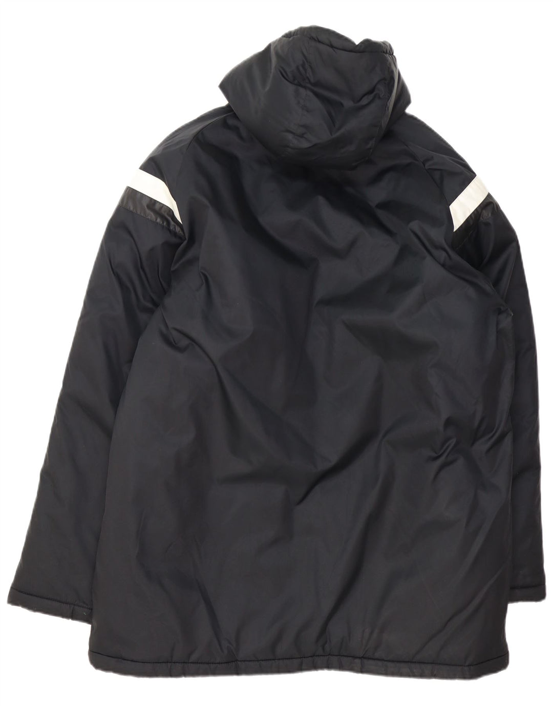 Adidas Veste rembourrée à capuche pour homme UK 42 XL Noir Colorblock Polyester
