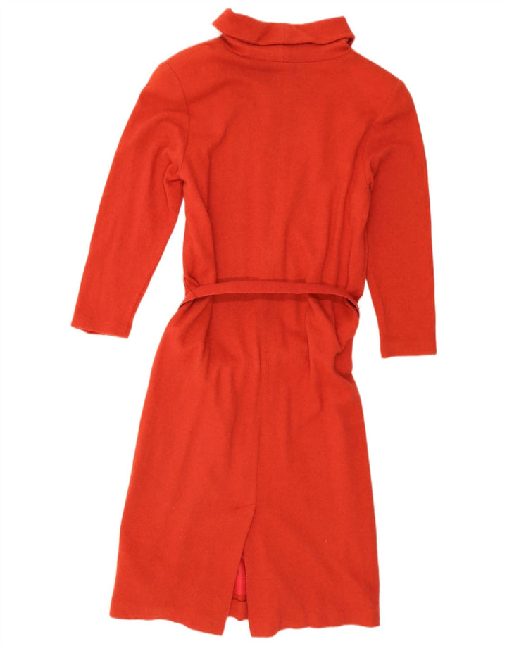 Robe pull femme vintage UK 14 laine orange moyenne
