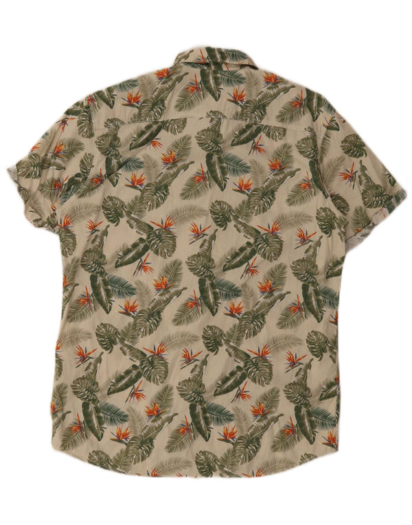 Jack & Jones Chemise à Manches Courtes Homme Vert Moyen Floral Hawaïen
