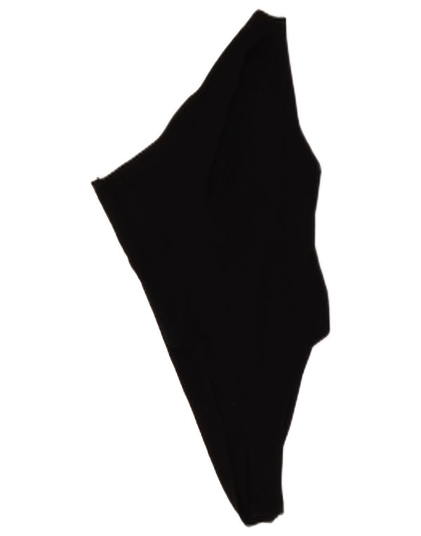 Zara Body asymétrique épaule dénudée pour femme UK 12 en coton noir moyen