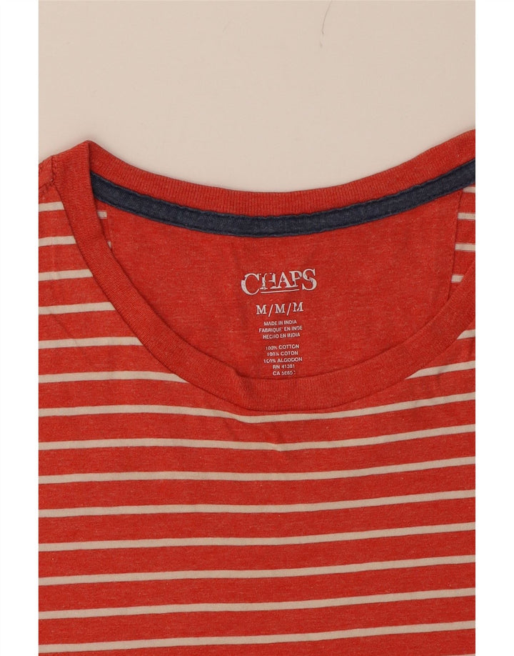 CHAPS Womens T-Shirt Top Medium Red Striped Cotton Vintage Chaps and Second-Hand Chaps from Messina Hembry 