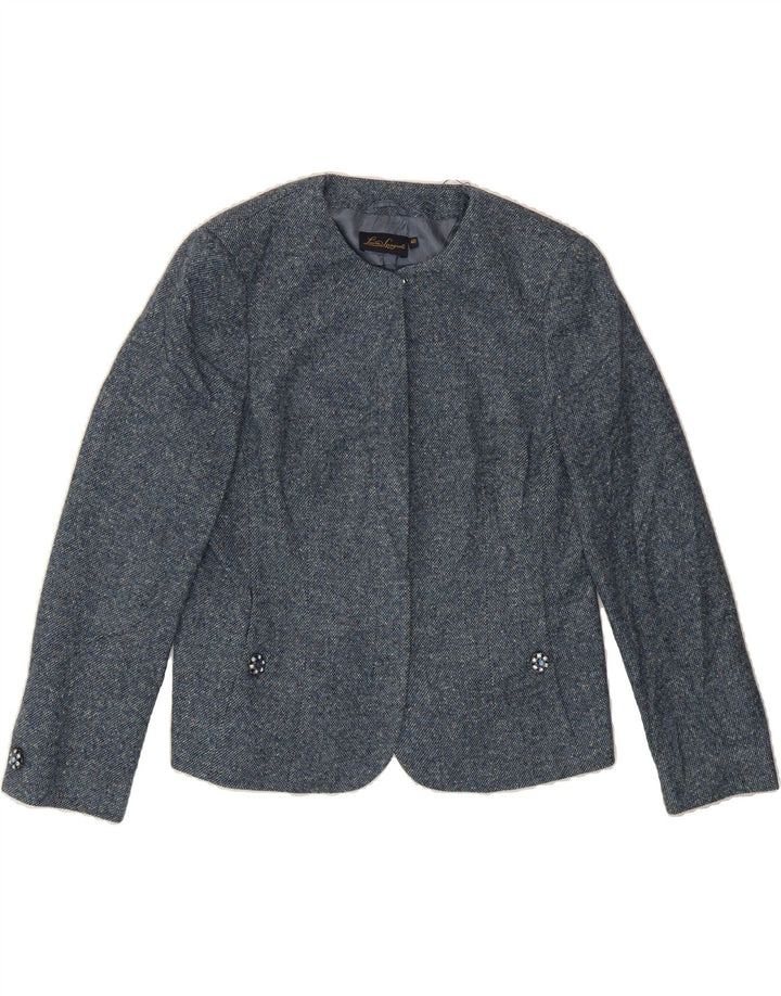 LUISA SPAGNOLI Womens Blazer Jacket IT 48 XL Blue Virgin Wool Vintage Luisa Spagnoli and Second-Hand Luisa Spagnoli from Messina Hembry 