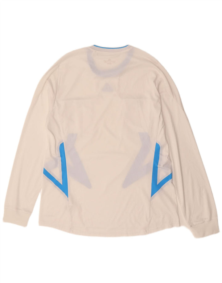 ADIDAS Haut Climacool à manches longues pour homme XL Blanc Colorblock Polyester