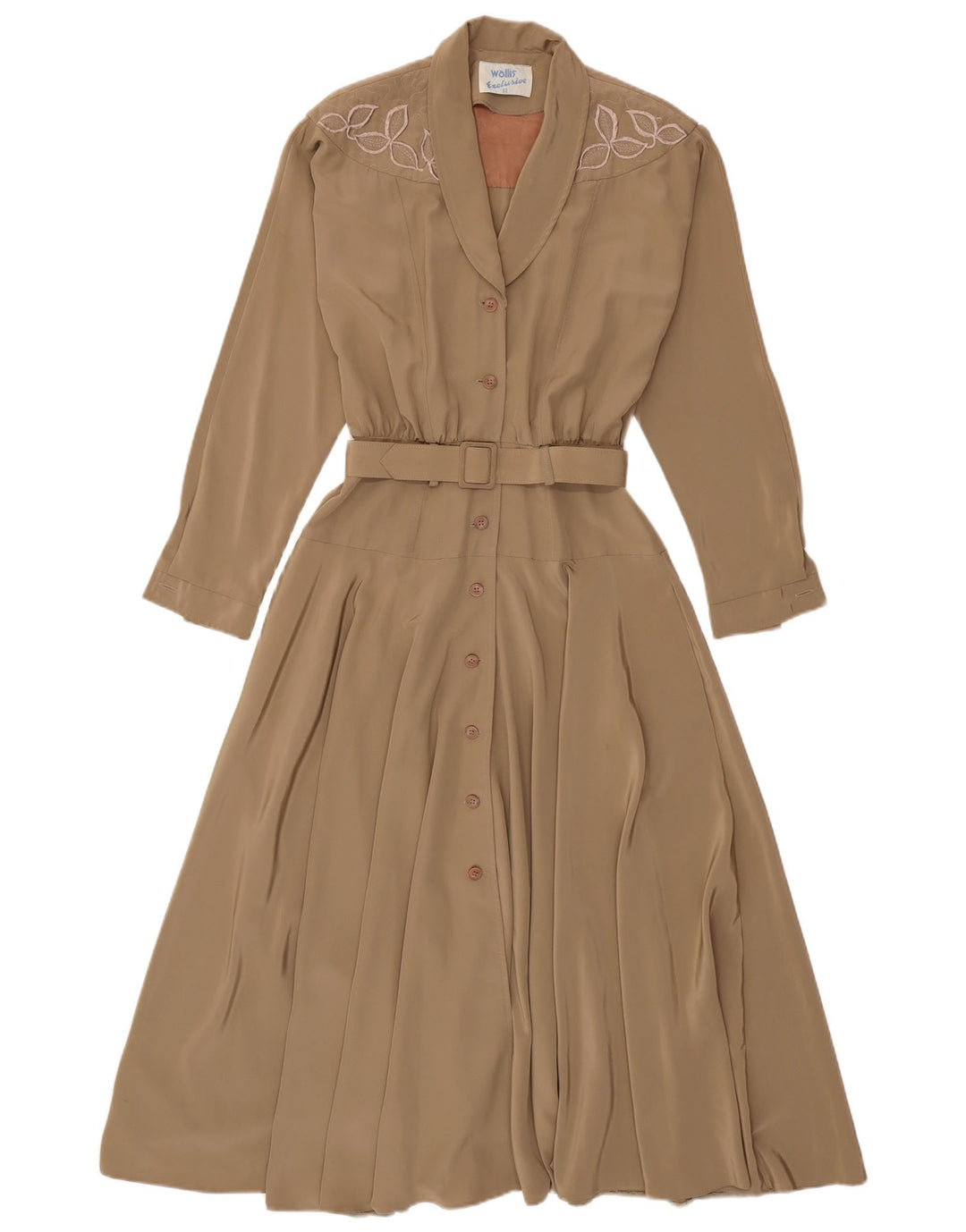WALLIS Robe longue à manches longues pour femme US 8 Beige moyen
